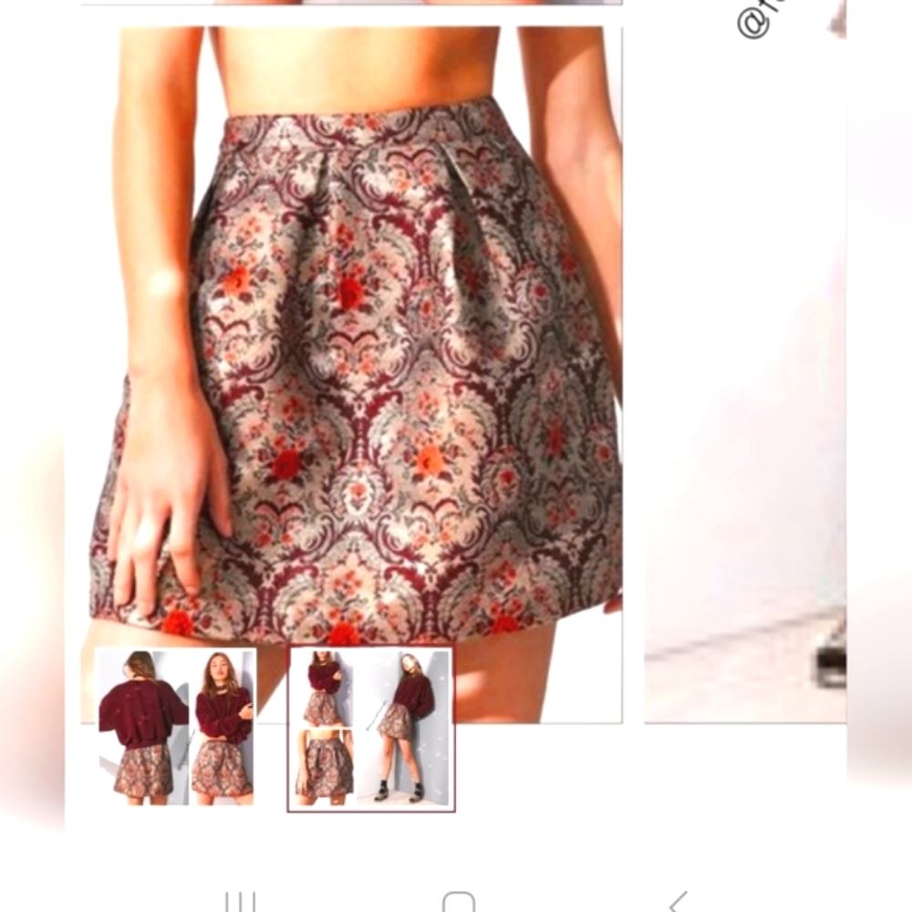 Urban Outfitters jaquared metallic skater skirt